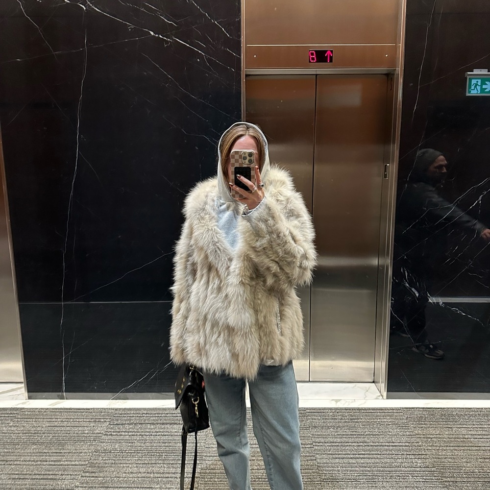 Authentic Vintage Fox Fur Coat with buttons